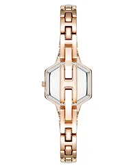 Anne Klein Women's Quartz Petite Hexagonal Rose Gold-Tone Alloy Metal Bracelet Watch, 21mm