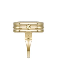 Anne Klein Women's Quartz Sandstone Gemstone and Gold-Tone Alloy Metal Ring Watch