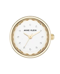 Anne Klein Women's Quartz Faceted Crystal Two-Tone Alloy Metal Ring Watch, 20mm