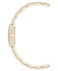 Anne Klein Women's Quartz Petite Tan Enamel Center Link Gold-Tone Alloy Metal Bracelet Watch, 17.5mm