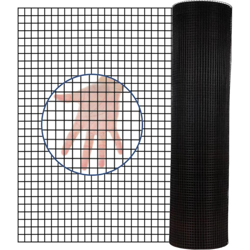 Streamdale 24"x50' Black Vinyl Hardware Cloth, 21 Gauge, 1/4" Mesh