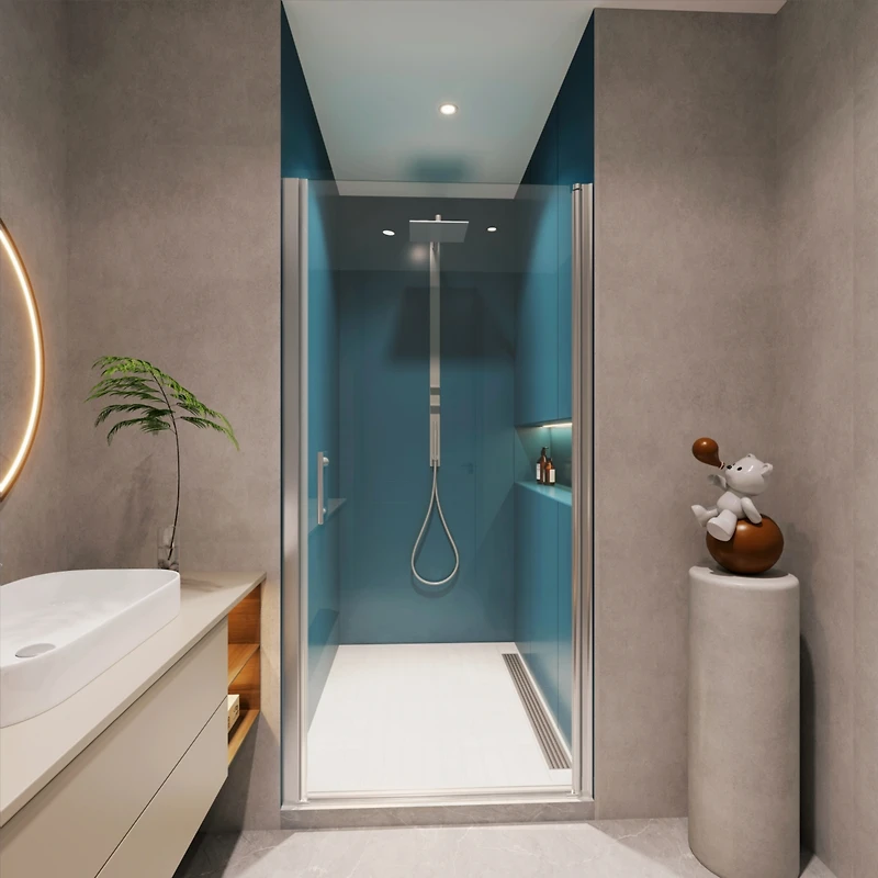 Streamdale 1 3/8" Adjustable Pivot Shower Door with 1/4" Tempered Glass