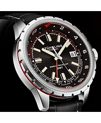 Stuhrling Global Voyager 1014 Gmt 42mm World Timer Watch