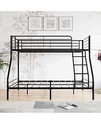 Simplie Fun Heavy Duty Twin-Over-Full Metal Bunk Bed, Easy Assembly With Enhanced Upper-Level Guardrail
