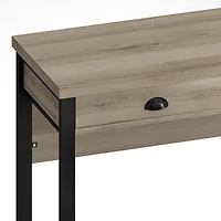 Simplie Fun 3-Drawer Long Dining Table Set with Power Outlets & Bar Kitchen Set with Circular Pu Stools