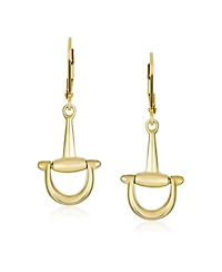 Bling Jewelry Equestrian Horse Gift Cowgirl Lever Back Dangle Earrings in Gold-Plated Silver