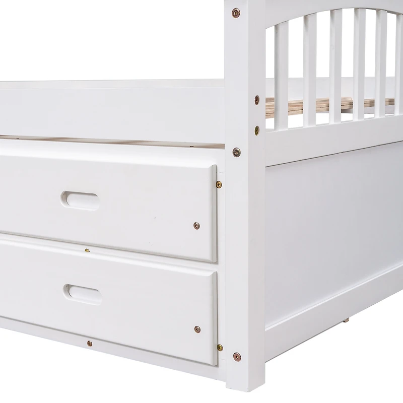 Streamdale Twin Size Platform Storage Bed Solid Wood Bed With 6 Drawers