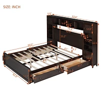 Streamdale Wooden Queen Bed with Cabinetry and Outlets