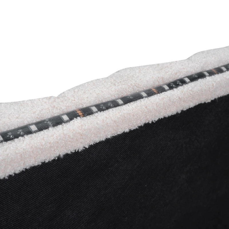 Simplie Fun Teddy Fleece Queen Upholstered Platform Bed With Trundle, Beige