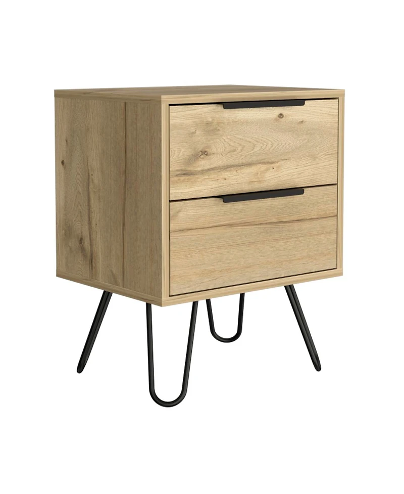 Streamdale Augusta 2 Nightstand, Four Legs, Two Drawers
