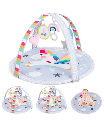Givimo Baby Play Gym Mat 7-in-1 Tummy Time Activity Mat with 5 Detachable Toys