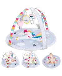 Givimo Baby Play Gym Mat 7-in-1 Tummy Time Activity Mat with 5 Detachable Toys