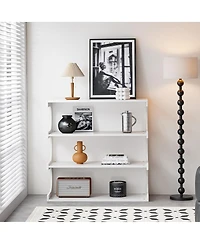 Streamdale Furniture 4-Tier White Book Shelf & Coffee Table