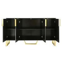 Streamdale Modern Kitchen Cabinet Sideboard with Doors, Metal Accents, Adjustable Shelves