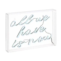 All We Have Is Now Contemporary Glam Acrylic Box Usb Operated Led Neon Light Lamp