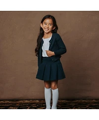 Hope & Henry Toddler Girls Ponte Drop Waist Pleated Uniform Skort