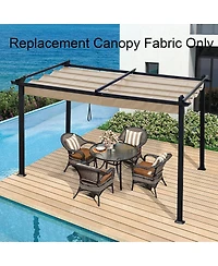 13x10FT Outdoor Patio Retractable Pergola Sun-Shelter Canopy-Khaki Cover