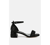 Nocturnal Rhinestone Embellished Shimmer Sandals