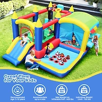 7-in-1 Inflatable Bouncy House with Ball Pit
