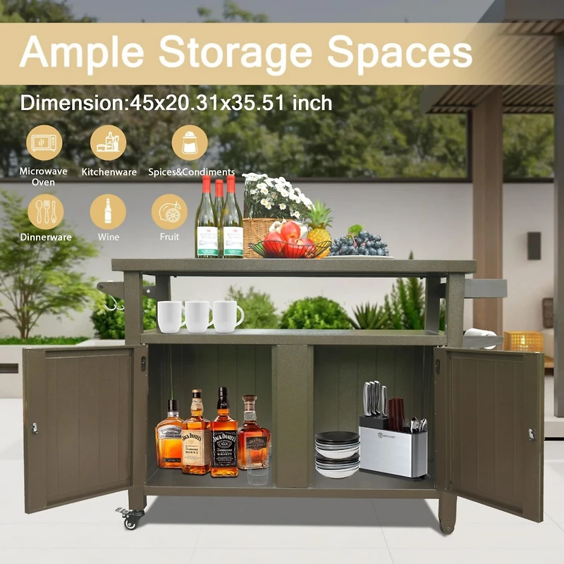 Premium 83 Gallon Grill Cart with Rust-Proof Chrome Finish