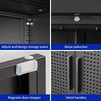 Heavy-Duty Steel Storage Cabinet with Adjustable Shelves and Secure Lock