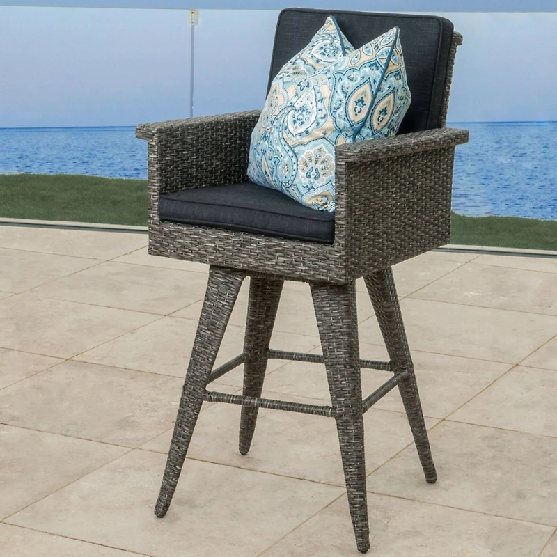Streamdale 30" Water-Resistant Wicker Barstool