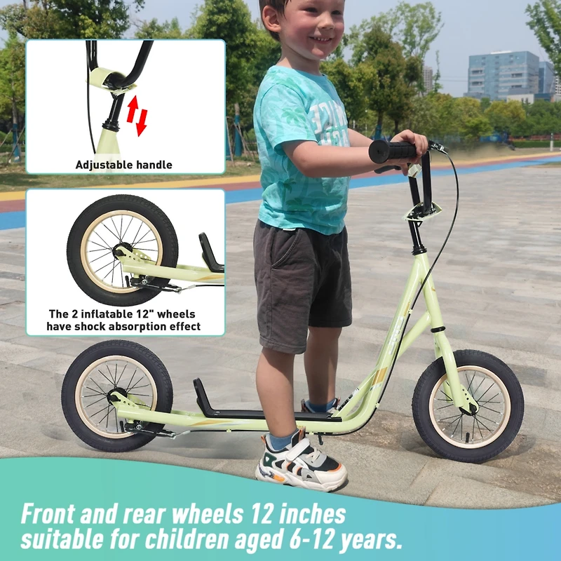 Streamdale Adjustable Kick Scooter for Kids 6+ with 12" Wheels