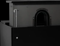 Simplie Fun Glossy Black 24 Inch Wall Mounted Bathroom Vanity with Glossy White Resin Sink