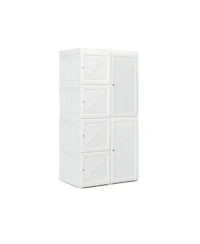 Foldable Armoire Wardrobe Closet with 8 Cubby Storage