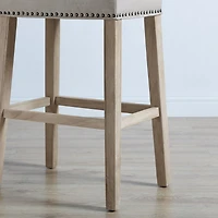 Streamdale Furniture Upholstered Backless Saddle Seat Bar Stools 29" height Set of 2, Tan