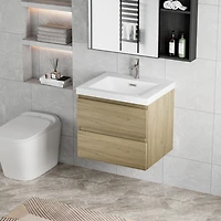 Streamdale 24" Floating Bathroom Vanity with Resin Sink and Soft-Close Drawers
