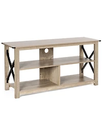 Gymax 3-Tier Tv Stand Entertainment Center for Tv's up to 55'' w/ Open Shelves