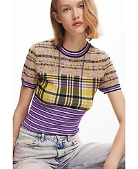 Desigual Women's Checkered knit T-shirt