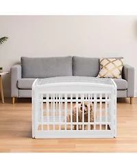 Iris Usa 24" Exercise 4-Panel Pet Playpen, Dog Playpen for Puppy Small Dogs Keep Pets Secure Easy Assemble Easy Storing Customizable Non-Skid Rubber F