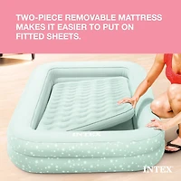 Intex Kids Travel Inflatable Air Mattress with Raised Sides & 3 Nozzle Air Pump