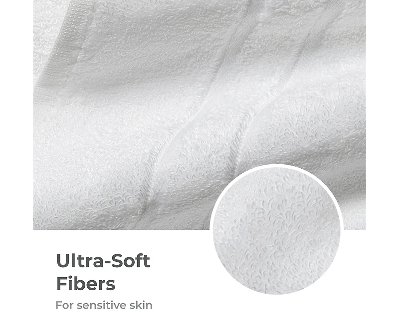 Cariloha Hand Towel | White | 16"x24" | Turkish Cotton & Viscose Material Blend | Extra Smooth, Odor Resistant and Highly Absorbent