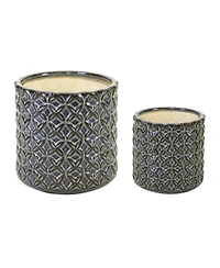 Slickblue Geometric Pattern Ceramic Pot (Set of 2)