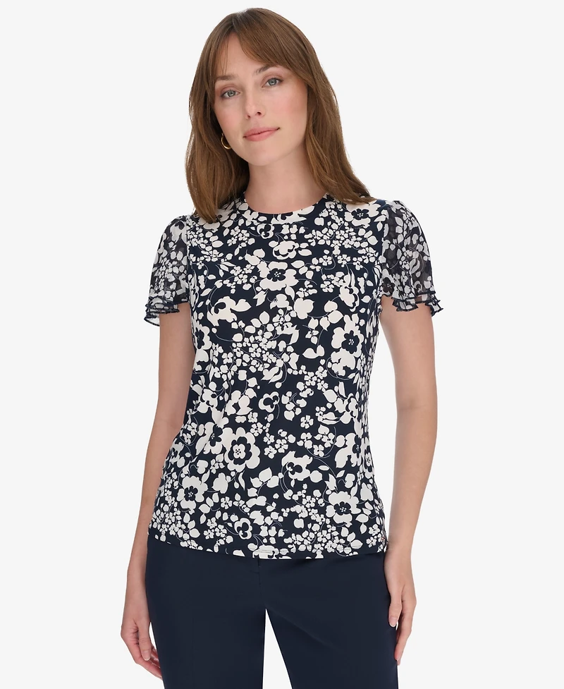 Tommy Hilfiger Women's Blouse with Puff Sleeves