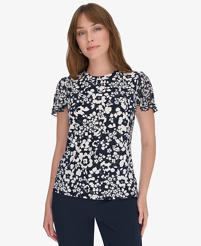 Tommy Hilfiger Women's Blouse with Puff Sleeves