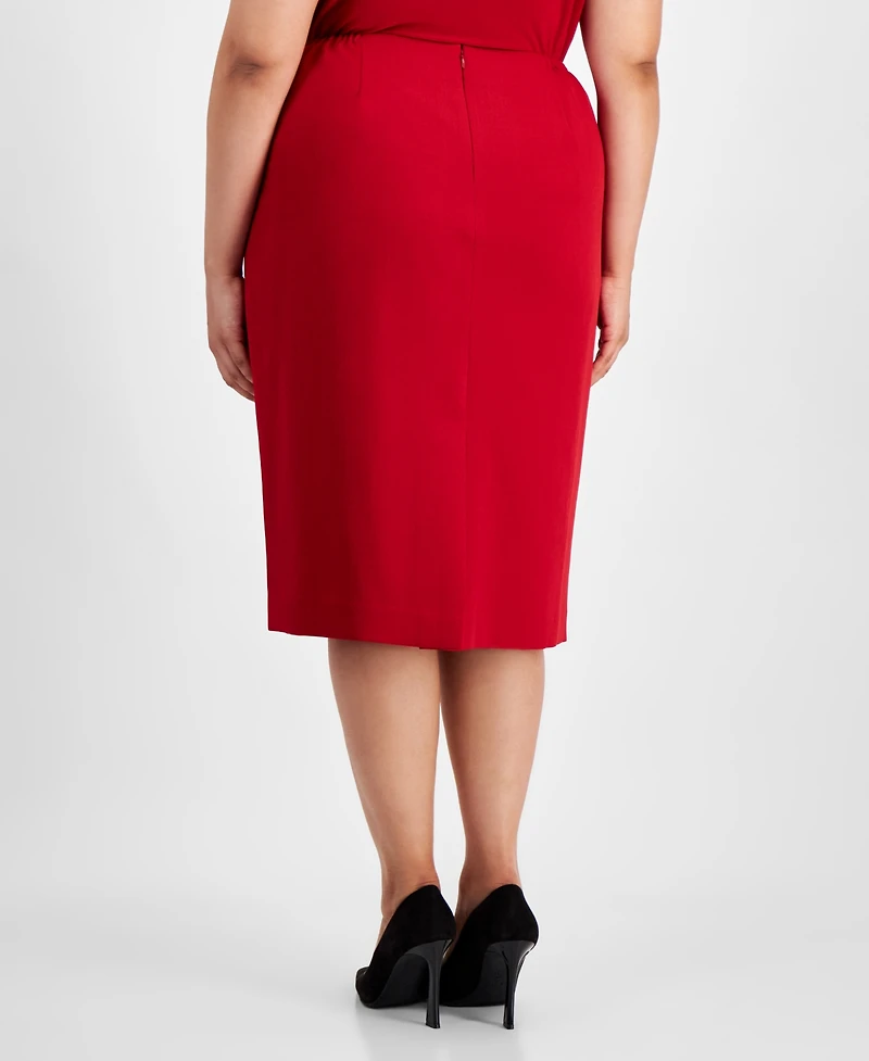Kasper Plus Size Skimmer Skirt
