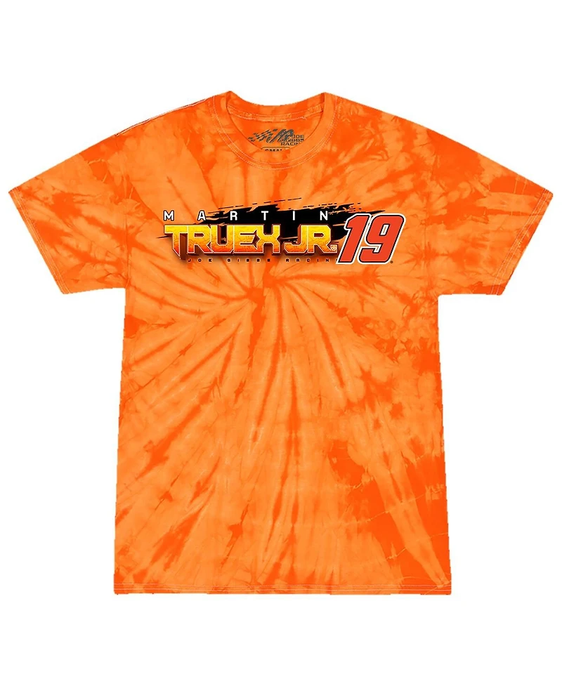 Joe Gibbs Racing Team Collection Big Boys and Girls Orange Martin Truex Jr Bass Pro Shops Car Tie-Dye T-Shirt