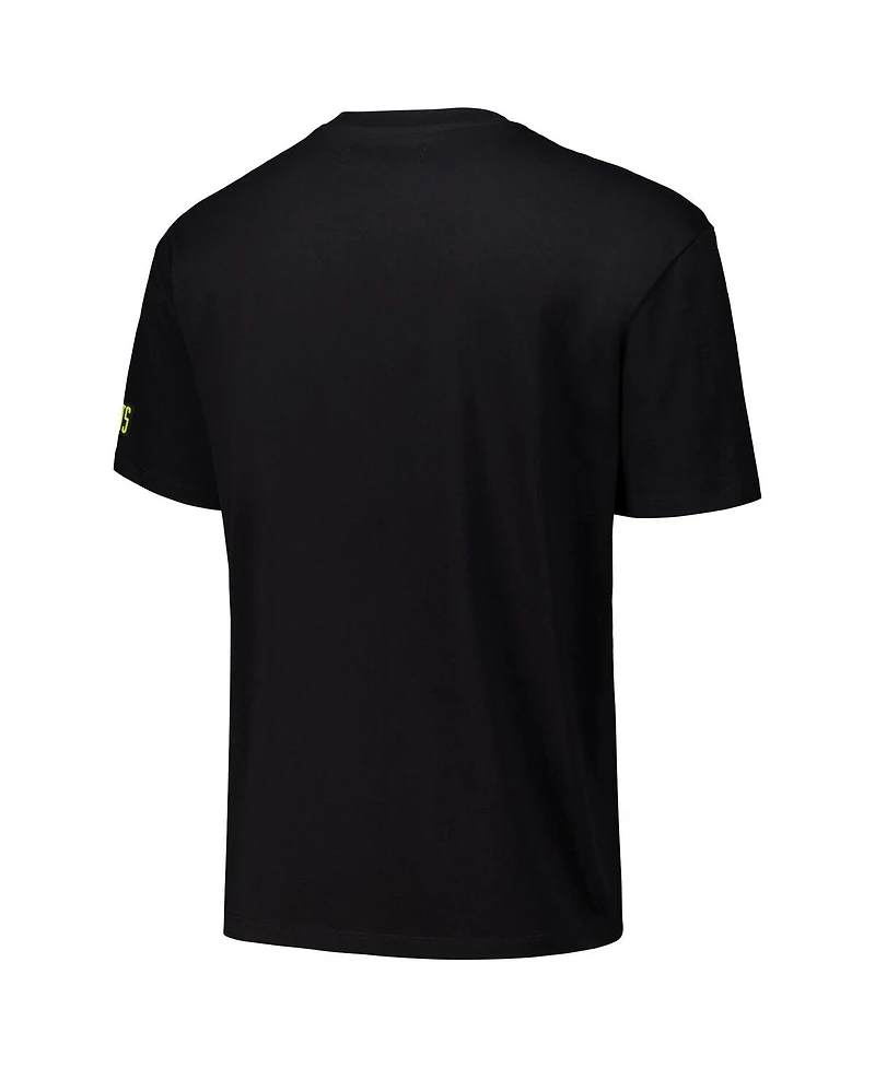 Freeze Max Men's Black Peanuts Snoopy Rodeo Loose Fit T-Shirt