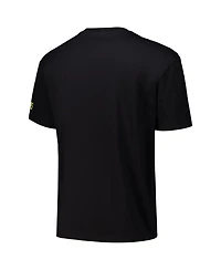 Freeze Max Men's Black Peanuts Snoopy Rodeo Loose Fit T-Shirt