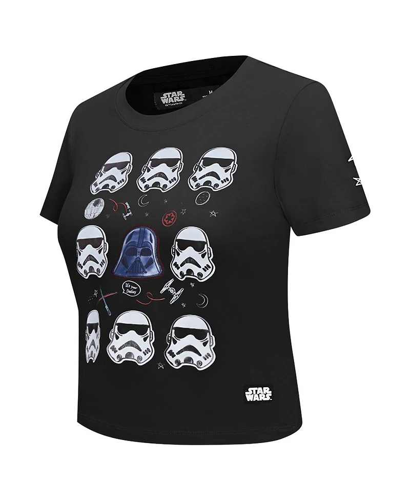 Freeze Max Women's Black Star Wars Babydoll Cropped T-Shirt