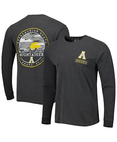 Image One Men's Black Appalachian State Mountaineers Circle Campus Scene Long Sleeve T-Shirt