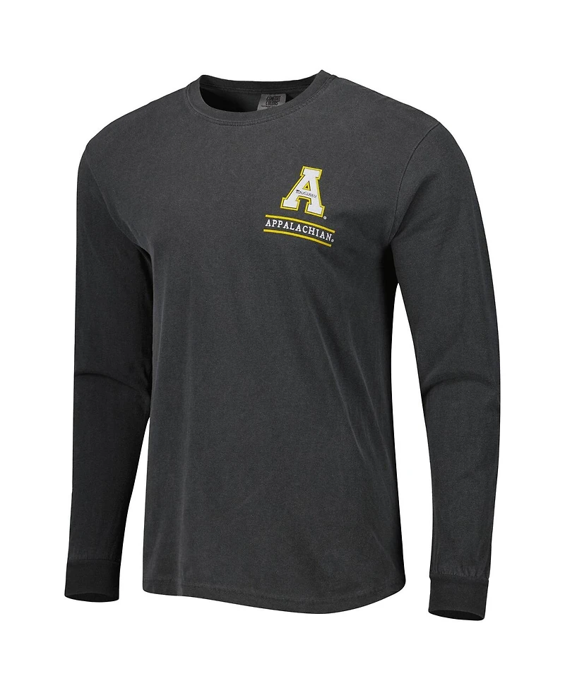 Image One Men's Black Appalachian State Mountaineers Circle Campus Scene Long Sleeve T-Shirt