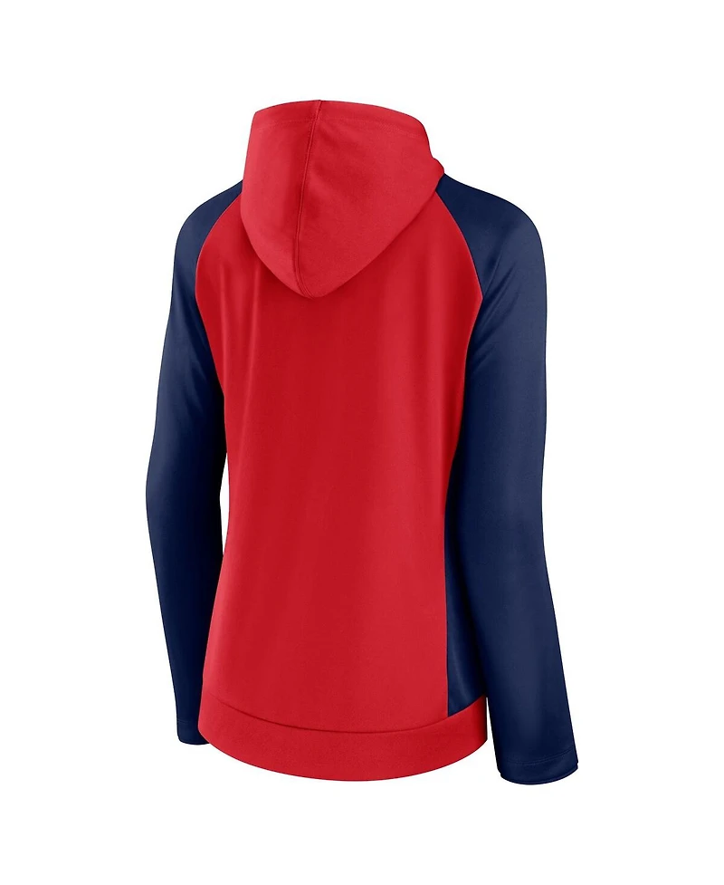 Fanatics Women's Red/Navy Chicago Fire Iconic Raglan Full-Zip Hoodie