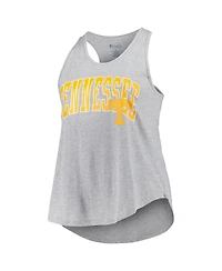 Profile Women's Heather Gray Tennessee Volunteers Arch Logo Racerback Scoop Neck Tank Top