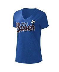 G-iii 4Her by Carl Banks Women's Blue Kyle Busch 1st Place V-Neck T-Shirt