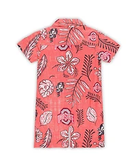 Wes & Willy Baby Boys and Girls Scarlet Ohio State Buckeyes Vintage Floral Romper